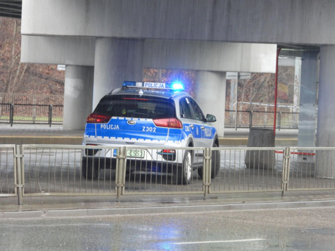 Akcja pirotechników rondo Starzyńskiego