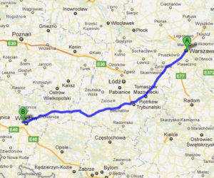 Trasa 8/E67 Warszawa-Wrocław - mapka