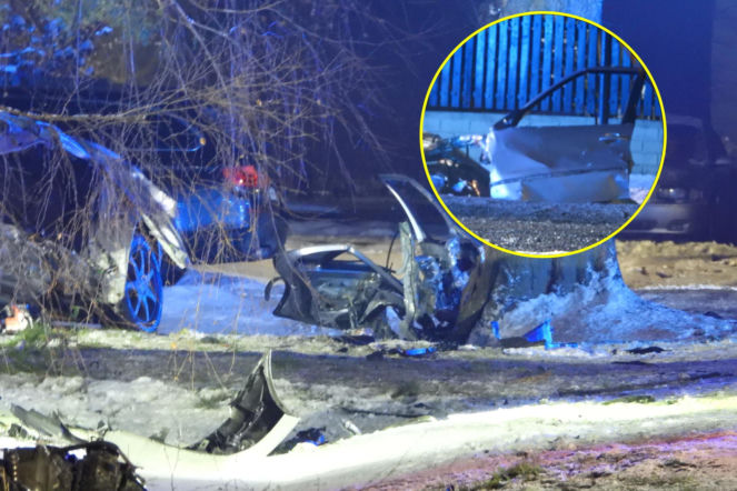 Uciekał seatem przed policją. Gonili go przez dwa powiaty. Zginął na drzewie