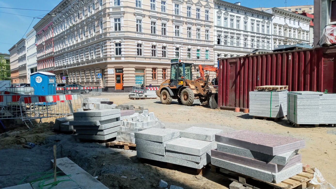 Przebudowa ulic w centrum Szczecina - maj 2020