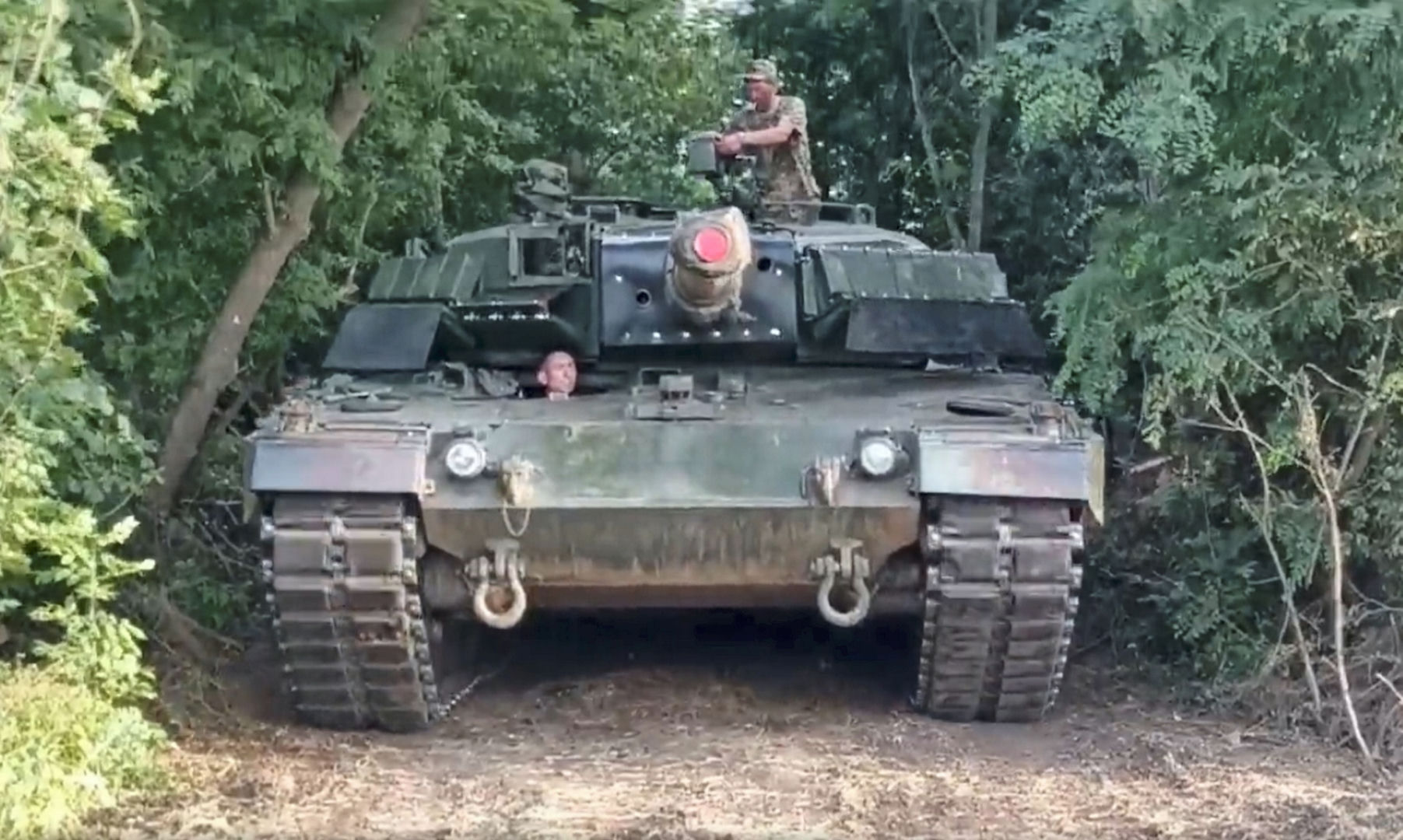 Ukraiński Leopard 2A4 z pancerzem reaktywnym