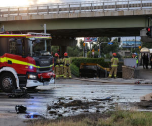 Autobus miejski wjechał w przejście podziemne przy Dworcu Zachodnim