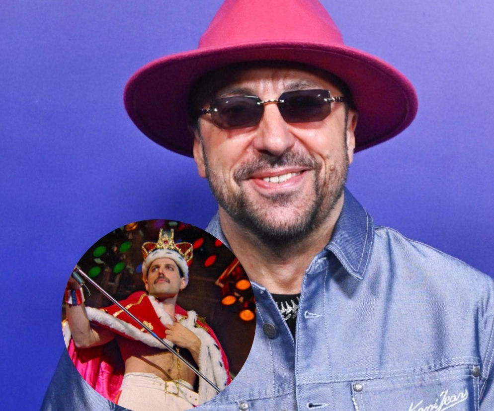Marcin Miller w kapeluszu. Na miniaturze Freddie Mercury. O koncercie Roztańczony PGE Narodowy przeczytasz na SE.