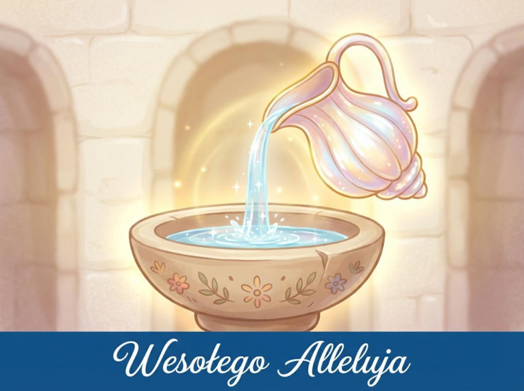 Religijna kartka na Wielkanoc