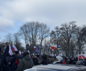 Protest przeciw Stefie Czystego Transportu w Krakowie