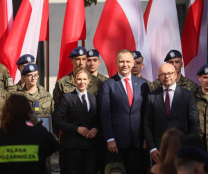 Karol i Marta Nawroccy na rozpoczęciu roku szkolnego