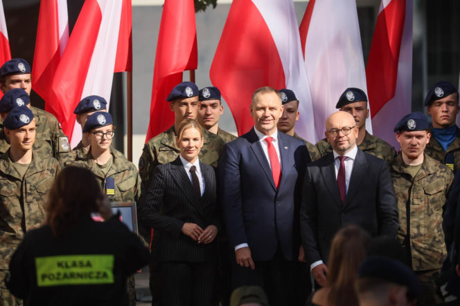 Karol i Marta Nawroccy na rozpoczęciu roku szkolnego