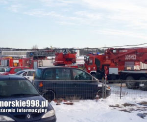 Pożar opon przy ul. Uczniowskiej w Gdańsku Letnicy 1.02.2021 r.