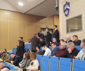 Protest rolników na spotkaniu z ministrem rolnictwa na Uniwersytecie w Siedlcach