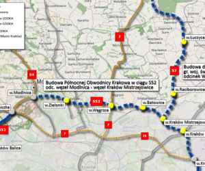 Przebieg Północnej Obwodnicy Krakowa (S52)