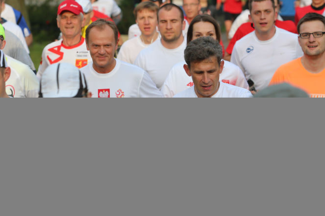 Donald Tusk i Robert Korzeniowski