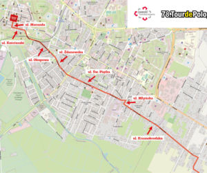 mapa przebiegu trasy przez Zamość