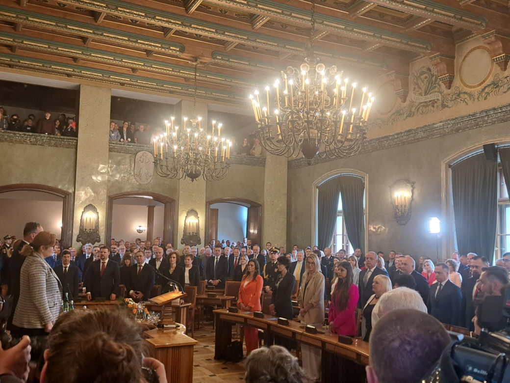 Zaprzysiężenie Aleksandra Miszalskiego na prezydenta miasta Krakowa oraz radnych IX kadencji