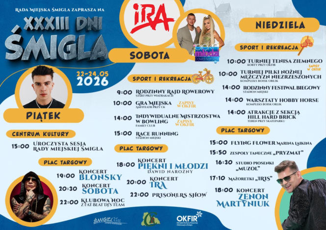 Znamy muzyczne gwiazdy XXXIII Dni Śmigla. Trzydniowe święto miasta w maju