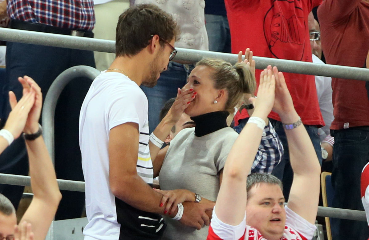 Jerzy Janowicz i Marta Domachowska na meczu siatkarzy