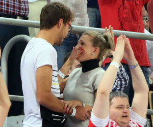 Jerzy Janowicz i Marta Domachowska na meczu siatkarzy