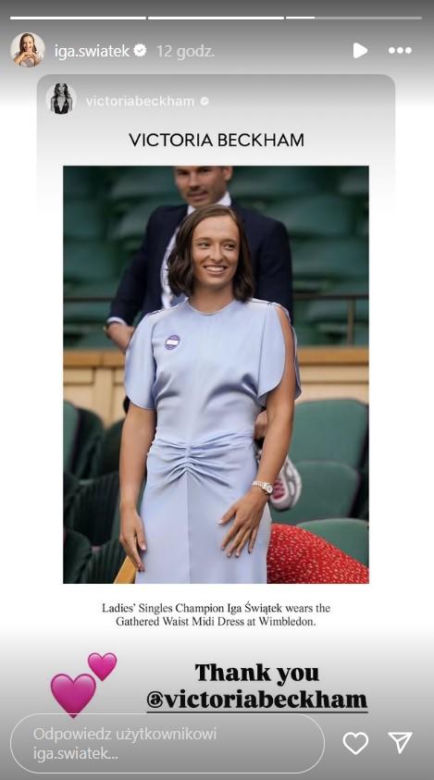 Iga Świątek, Victoria Beckham