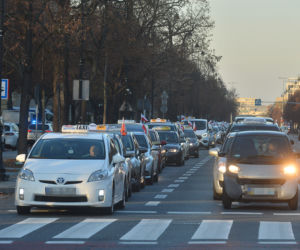 Protest taksówkarzy pod KPRM