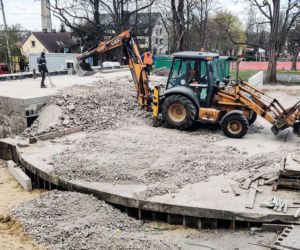 Przebudowa amfiteatru w Żydowcach - kwiecień 2020