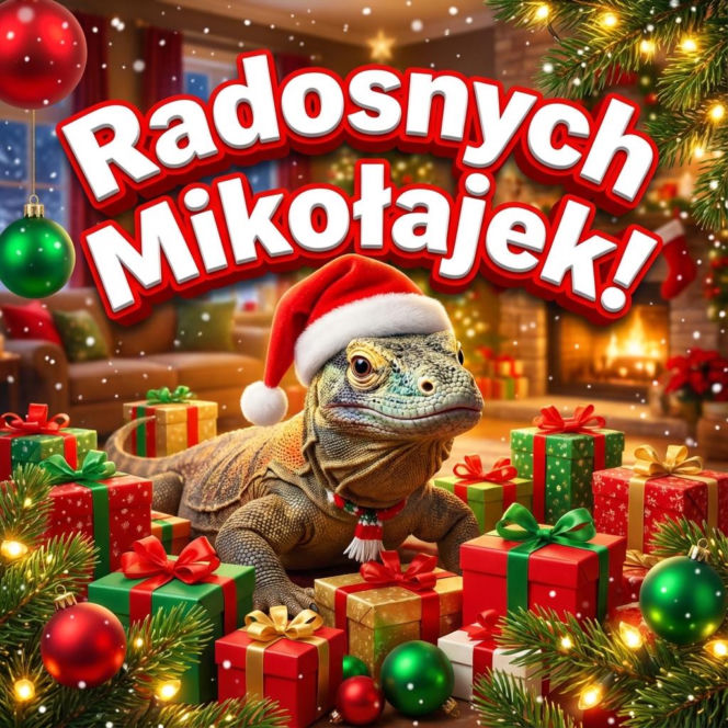 Kartka z życzeniami na Mikołaja