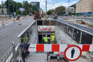 Likwidacja przejścia podziemnego na skrzyżowaniu ul. Młynarskiej i Wolskiej w Warszawie