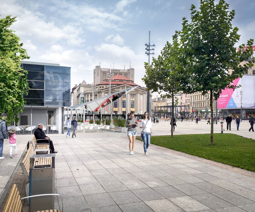 Katowice: Dizajnerskie zadaszenie na miejskim rynku [WIZUALIZACJE]