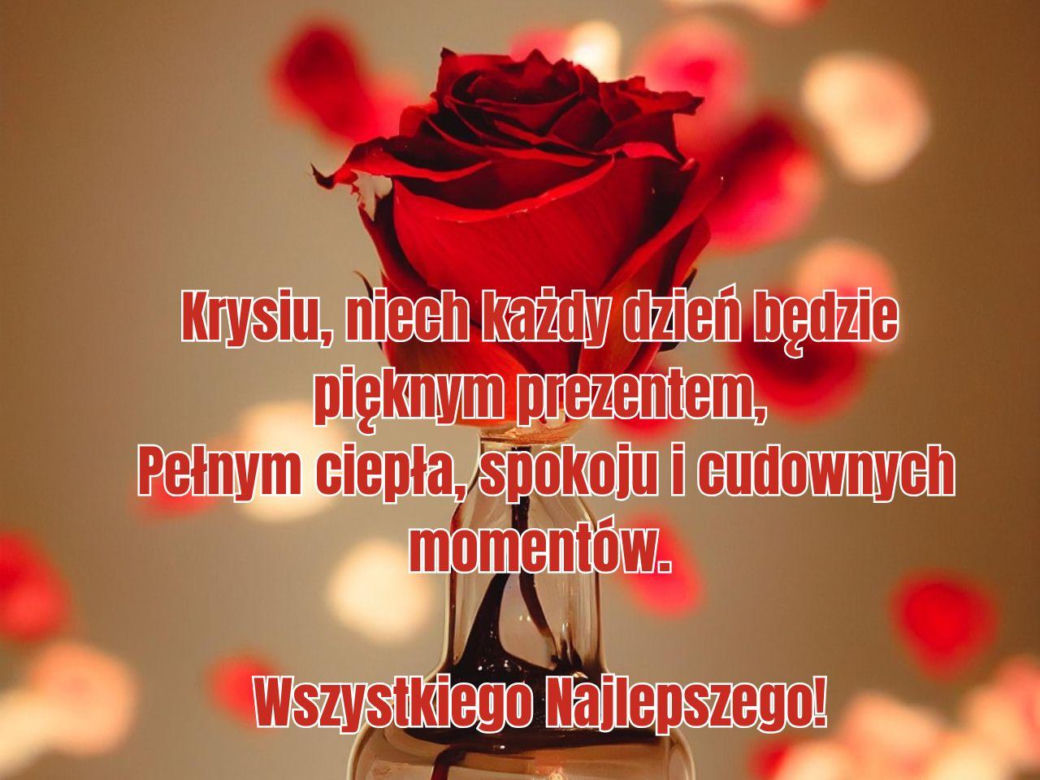 Kartka z życzeniami dla Krystyny na imieniny