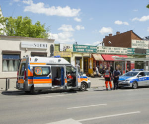 Utrudnienia na Targowej spowodowane przewróconą ciężarówką