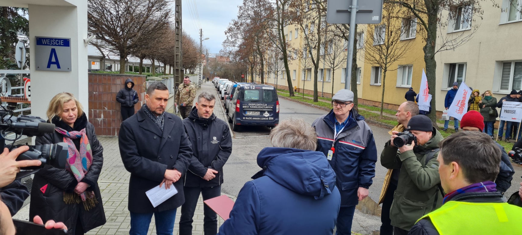 Protest pracowników wodociągowych w Poznaniu