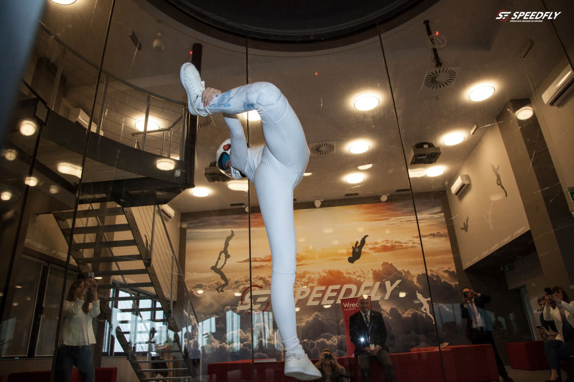 Maja Kuczyńska w tunelu aerodynamicznym Speedfly