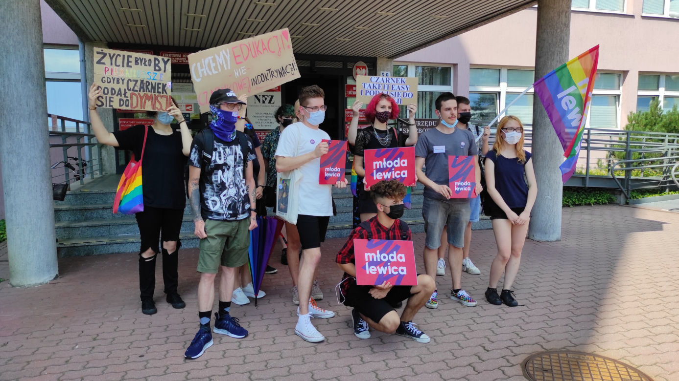 STOP Czarnek - protest Młodej Lewicy w Tarnowie