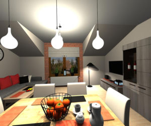 Salon w stylu industrialnym