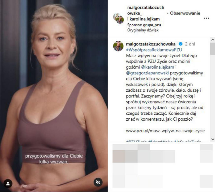 Małgorzata Kożuchowska pokazała brzuch