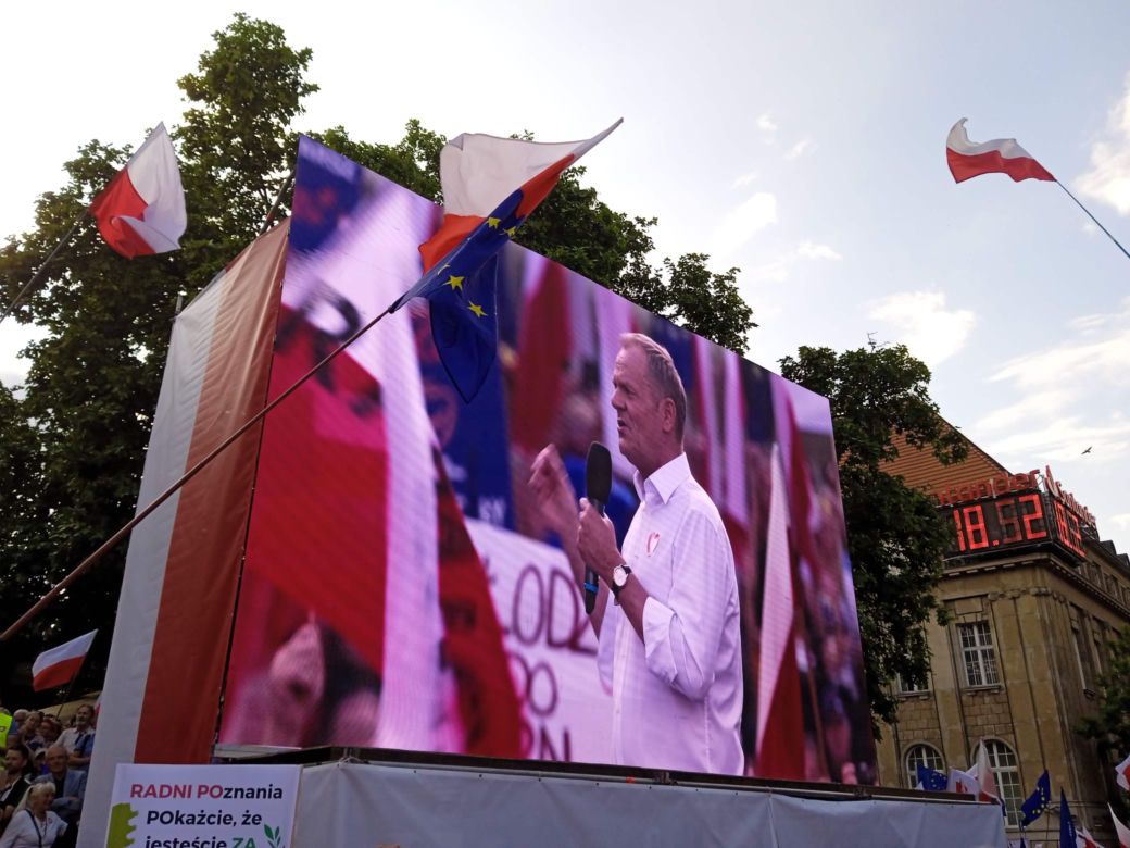 Wiec Donalda Tuska w Poznaniu