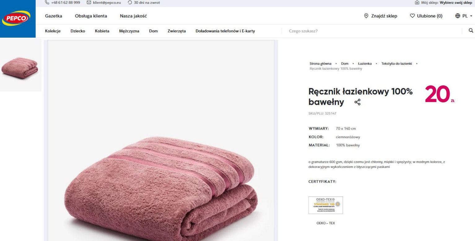 Ręcznik w kolorze ciemnego różu