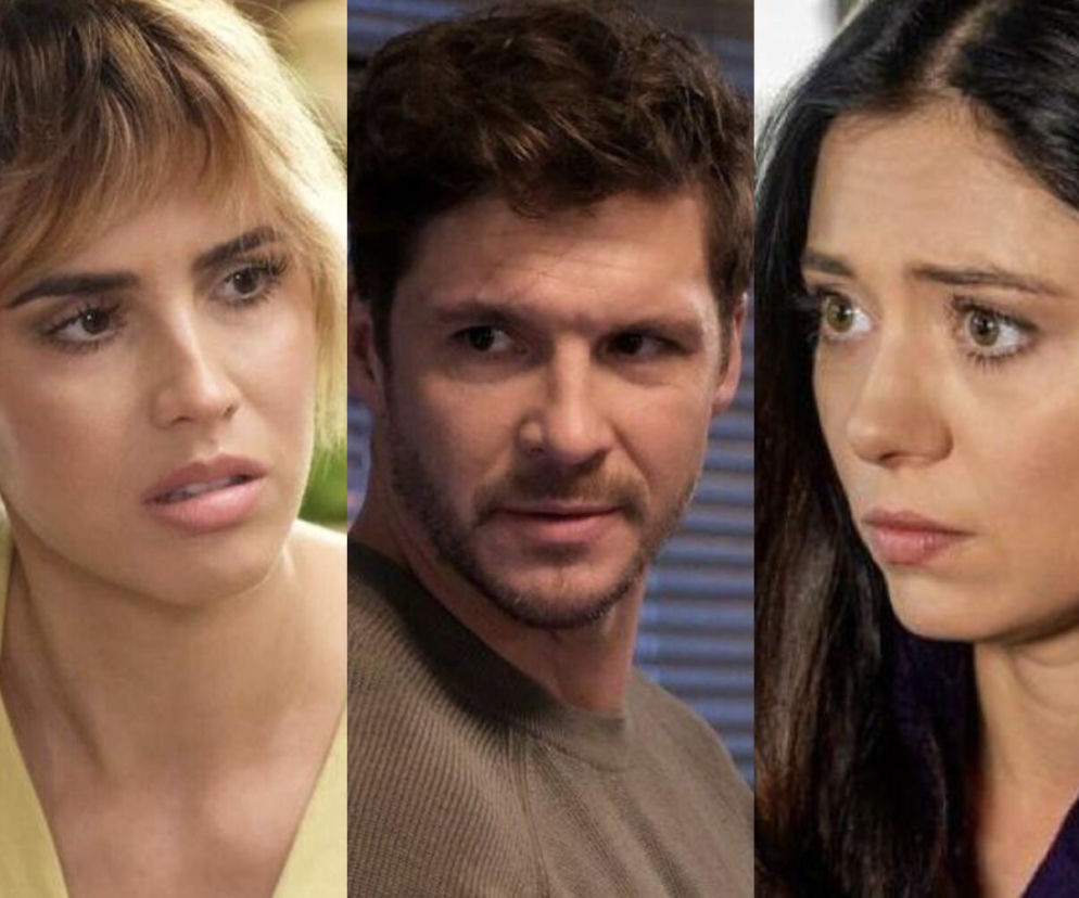 Kolaż trzech zbliżeń twarzy, przedstawiający od lewej Michalinę Sosnę (Kama), Mikołaja Roznerskiego (Marcin) i Adrianę Kalską (Iza) w rolach z M jak miłość. Postacie mają zmartwione lub poważne miny, co odzwierciedla napiętą sytuację opisaną w artykule o odcinku 1913. Więcej informacji o serialu znajdziesz na Super Seriale.