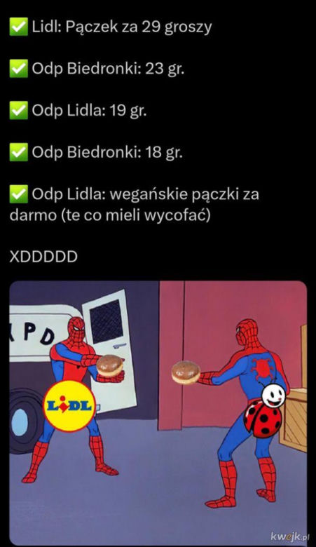 Zacięta walka Biedronki i Lidla trwa. Memy o dyskontach zalały internet. Pękniesz ze śmiechu!