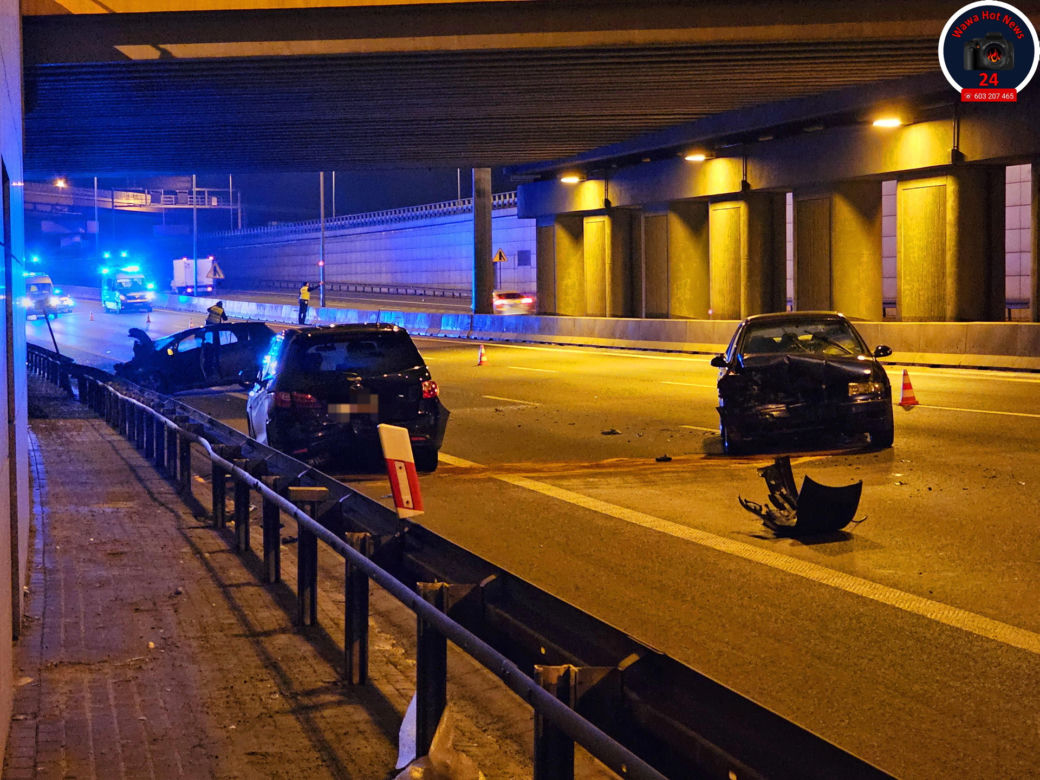 Poważny wypadek na S8. Zderzenie trzech aut osobowych i ciężarówki. 5 osób rannych!