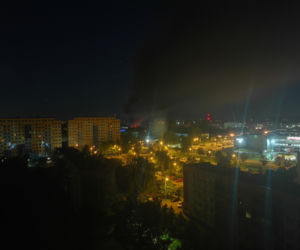 Pożar fabryki styropianu przy ul. Kiełczowskiej we Wrocławiu