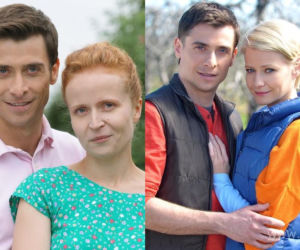 M jak MIŁOŚĆ. Marek Mostowiak (Kacper Kuszewski), Ewa Kolęda (Dominika Kluźniak), Hanka Mostowiak (Małgorzata Kożuchowska)