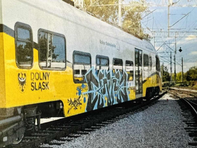 Niszczył farbą pociągi w powiecie rawickim. Przyjeżdżał specjalnie z Wrocławia