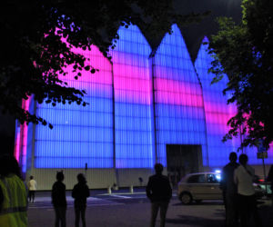 Pokaz iluminacji Filharmonii w Szczecinie z okazji Święta Muzyki