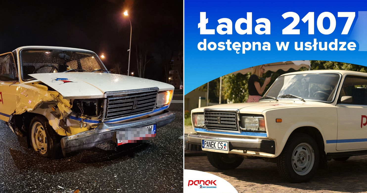  Rozbili ładę z wypożyczalni, auto przetrwało tylko tydzień. Klasyk motoryzacji pójdzie na złom?