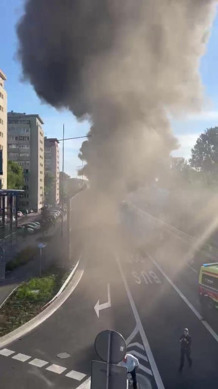 Pożar autobusu miejskiego Al. Stanów Zjednoczonych