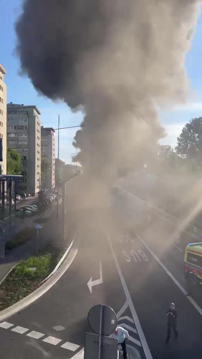 Pożar autobusu miejskiego Al. Stanów Zjednoczonych