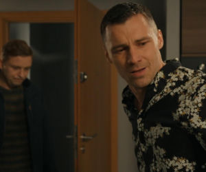 Barwy szczęścia odc. 3341. Darek Janicki (Andrzej Niemyt), Hubert (Marek Molak)