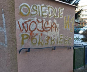 Zniszczone ściany bloków GSM w Nowym Sączu