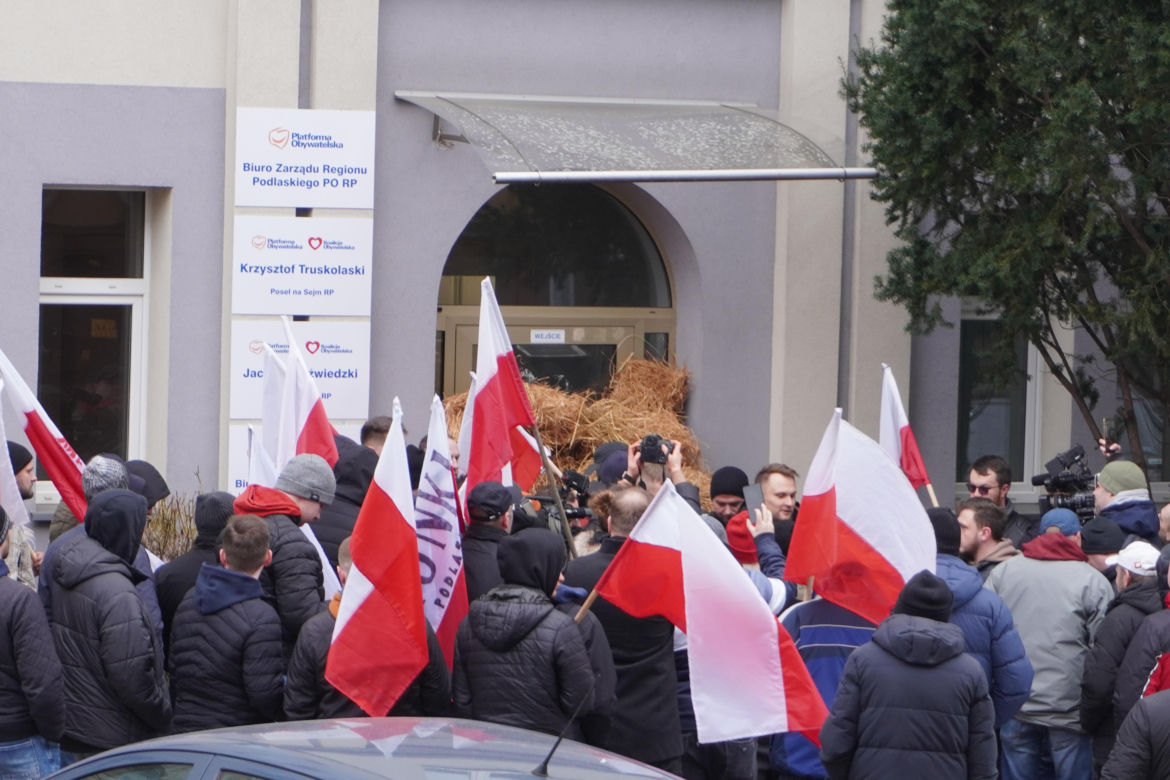 Protest rolników w Białymstoku. Przemarsz ulicami miasta 4 marca