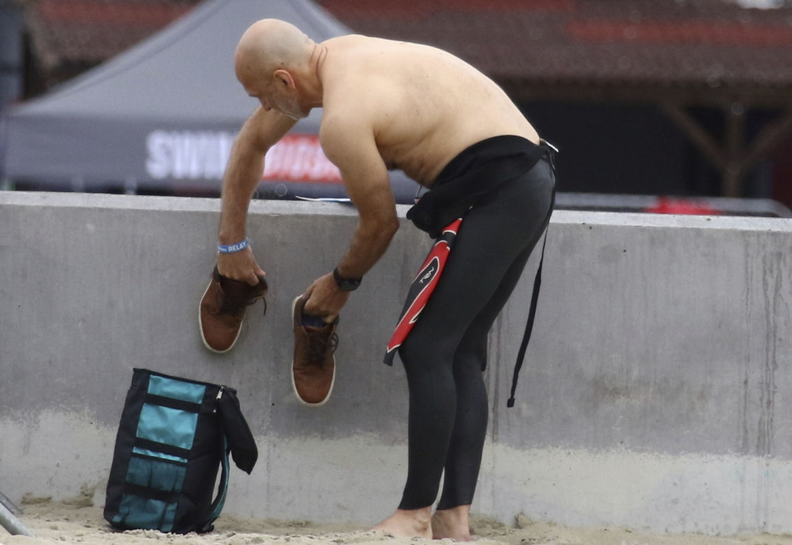Kazimierz Marcinkiewicz na zawodach Enea Ironman w Gdyni