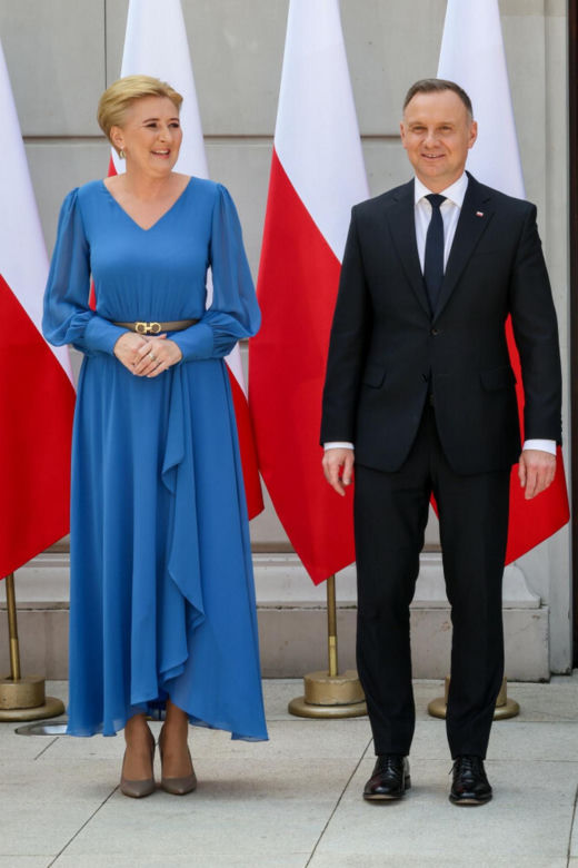 Agata Duda na niebiesko